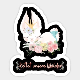 Häschen Wald Retten Prinzessin Blumen Süß Sticker